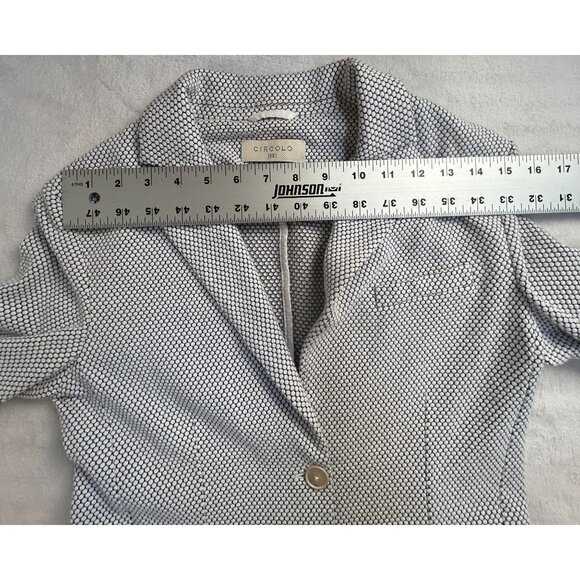 Circolo 1901 Womens Two-Button Blazer Jacket Textured Cotton Blend Stretch Black - Picture 7 of 11